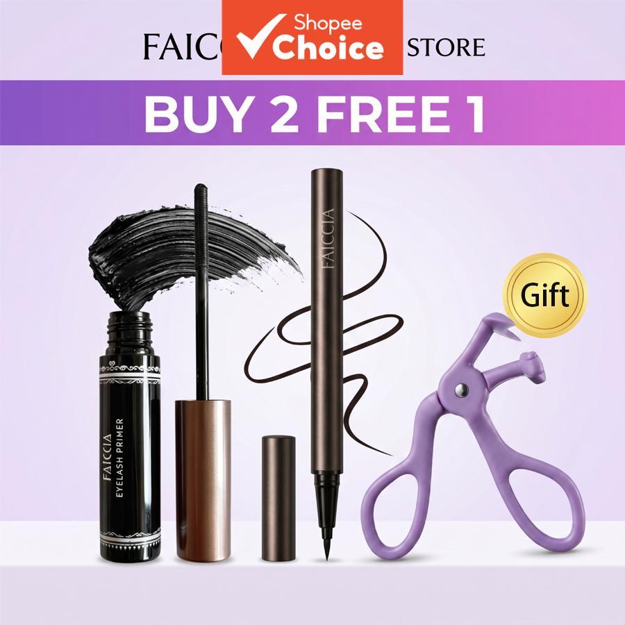Compre 2 e leve 1 grátis: combinação de curvador de cílios, máscara e delineador, à prova de manchas, duradouro e com