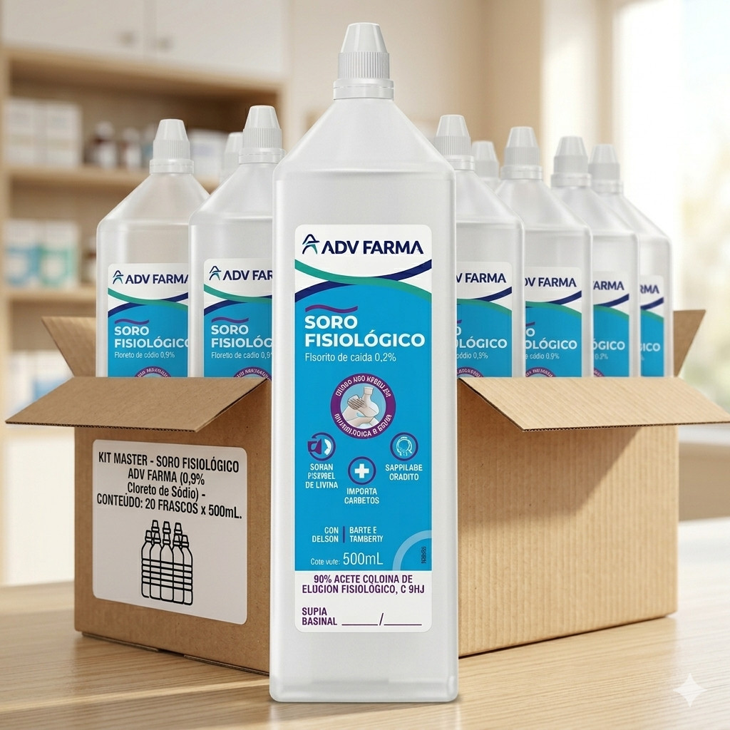 KIT C/20 SORO FISIOLÓGICO 500ML  ADV ORIGINAL ENVIO RAPIDO