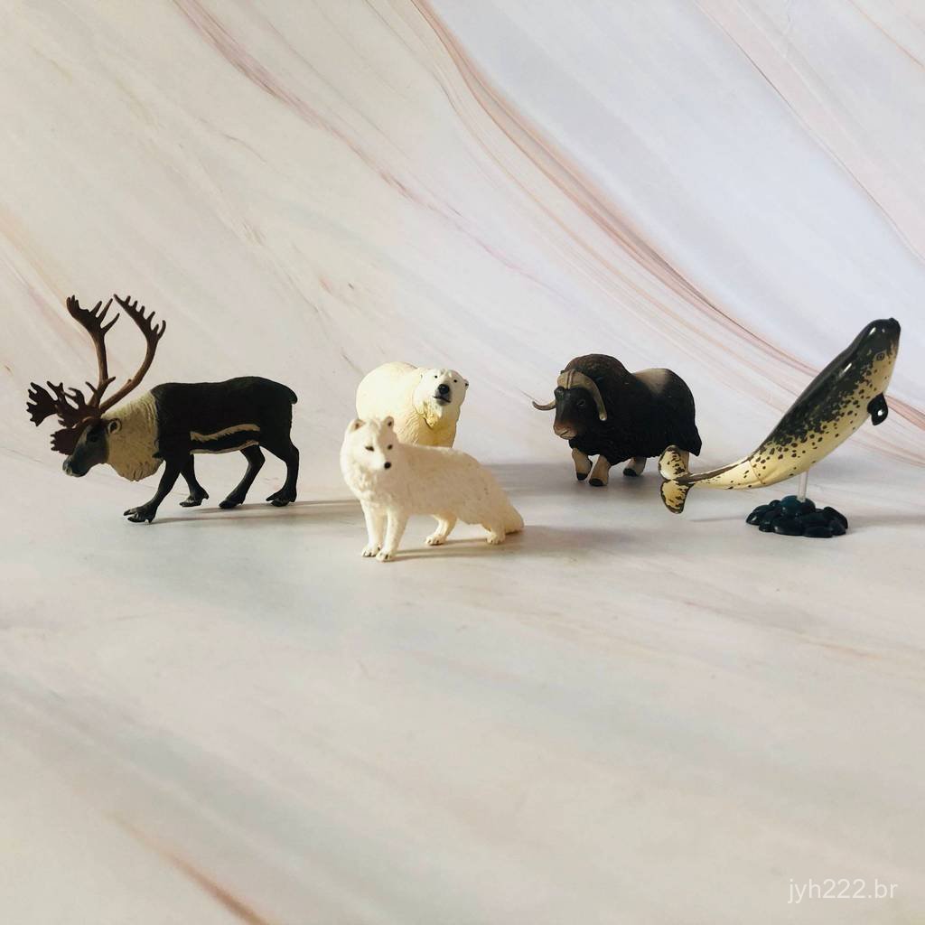 Figuras soltas populares: Enciclopédia de Animais do Mundo Real Kaiyodo - Rena do Círculo Polar Ártico, Urso Polar, Figu