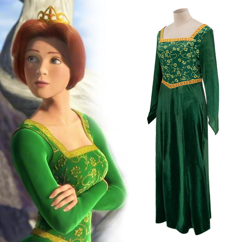 Vestido Verde da Princesa Fiona para Mulheres - Fantasia de Monstro Shrek