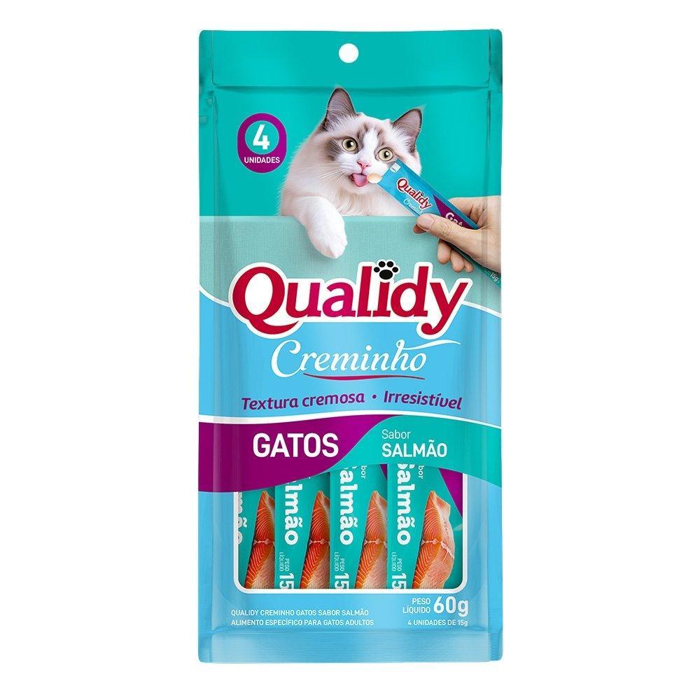Ração Qualidy para Gatos em Creminho Salmão 60g - Embalagem com 12 Unidades
