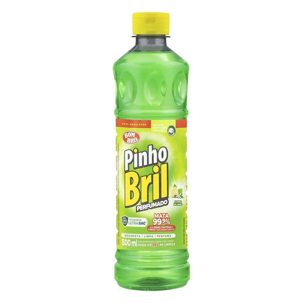 Desinfetante Pinho Bril Flores de Limão 500ml - Embalagem com 12 Unidades