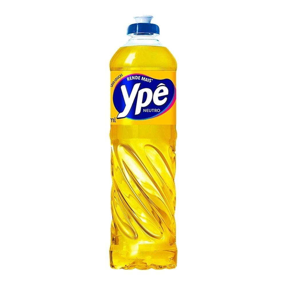 Detergente Líquido Ypê Lava Louças Neutro 500ml Embalagem com 24 Unidades