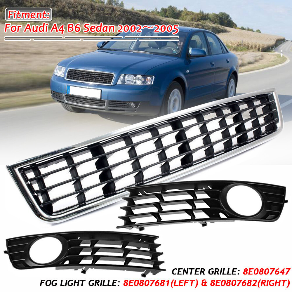 Amortecedor Dianteiro Inferior Centro Grade Luz De Nevoeiro Grill Ventilação Para Audi A4 B6 Sedan 02-04