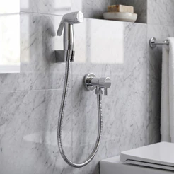 Ducha Higiênica Banheiro Completa Cromada 1.2m Com Registro Chuveirinho Íntimo Gatilho ABS