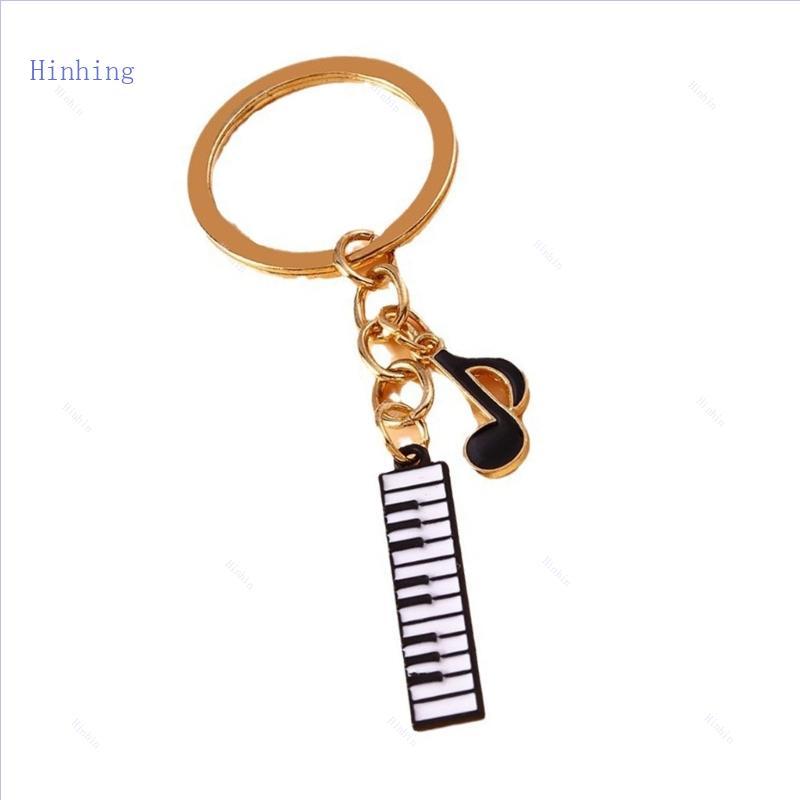 Hinhing Nota Musical Temático Chaveiro Piano Chave Design Metal Para Decoração Do Carro Acessório Interior Automóvel Per