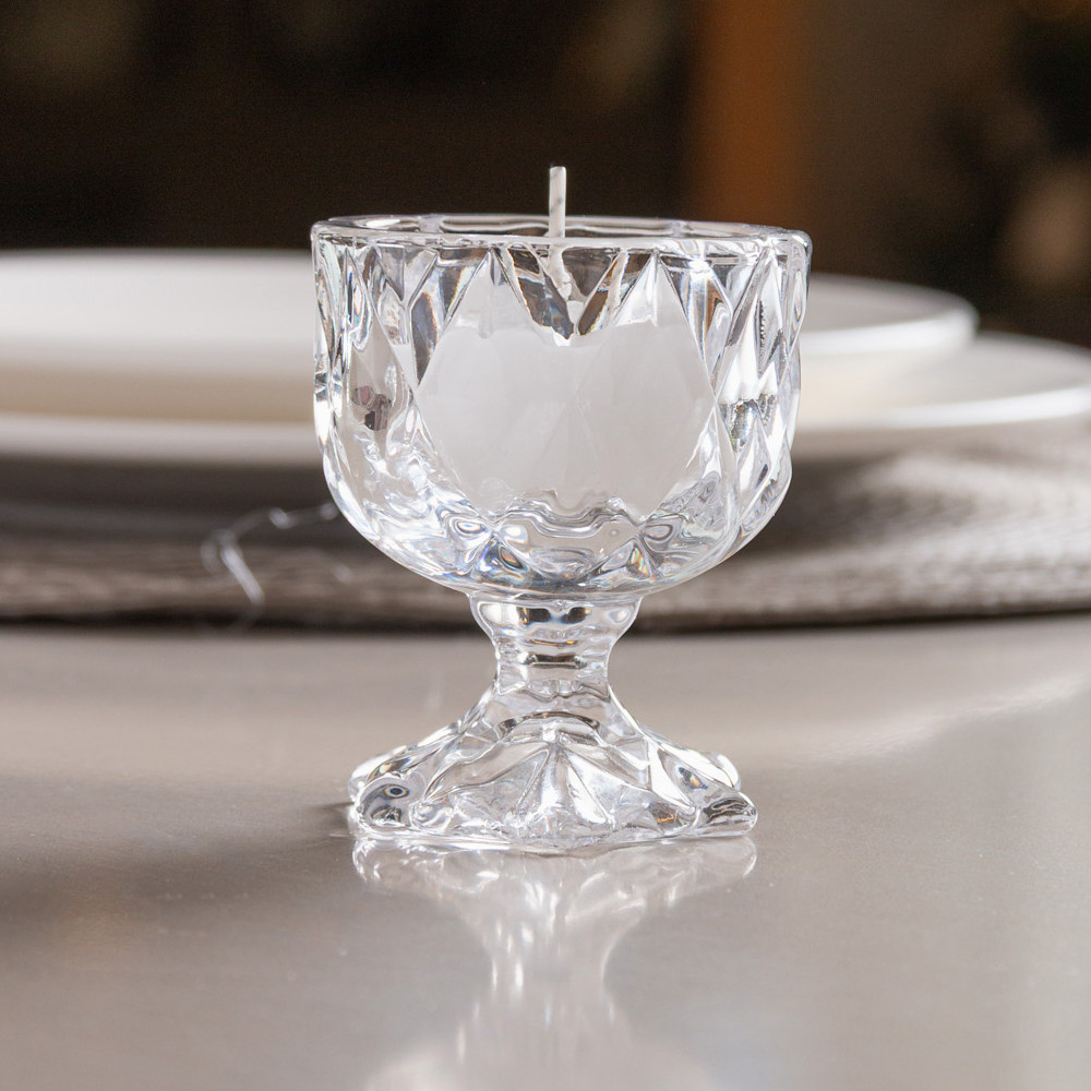 Porta Velas de Vidro Deli Diamond 5,5cm x 6,5cm - Lyor — imagem 2 de 2