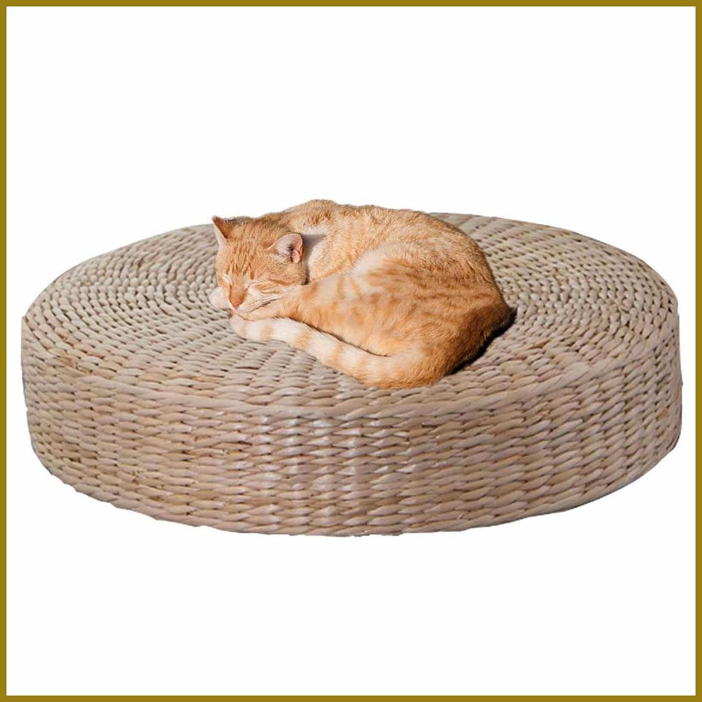 Almofada De Chão De Palha Natural Clássico Rattan Tatami Tapete Respirável Acolchoado Travesseiro Yoga Meditação Para Fu