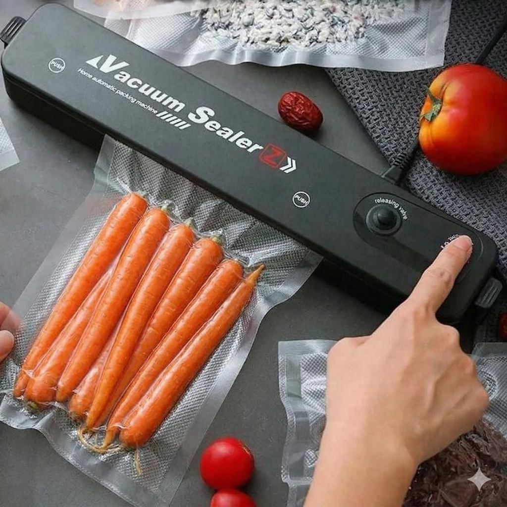Seladora a Vácuo Automática Portátil para Carnes, Queijos e Alimentos. Conserva e Embala com Praticidade.