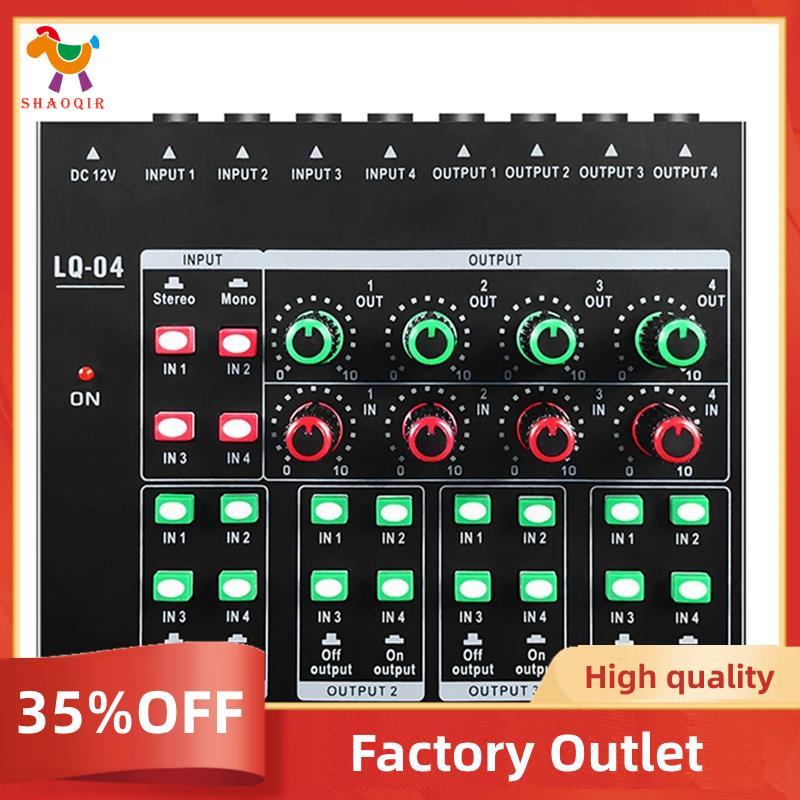 - LQ04 Mixer De 4 Canais Amplificador De Fone De Ouvido Interface De Gravação De Placa De Som Com Dj Áudio Plugue Ue
