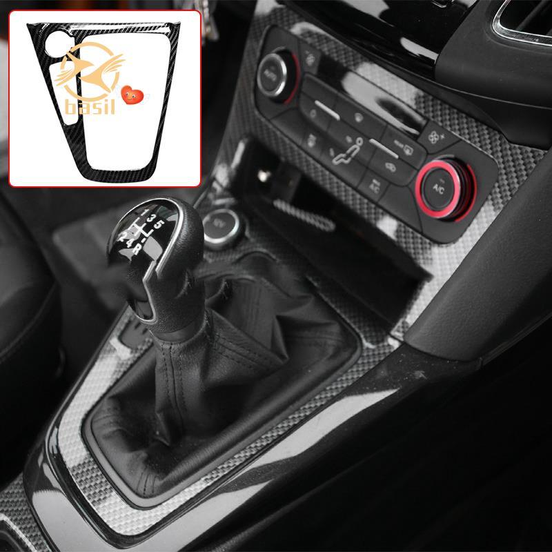 [Desconto B] Para Focus 2015-2018 MK3 Fibra De Carbono ABS Console Central Interno Painel De Mudança De Engrenagem Supor
