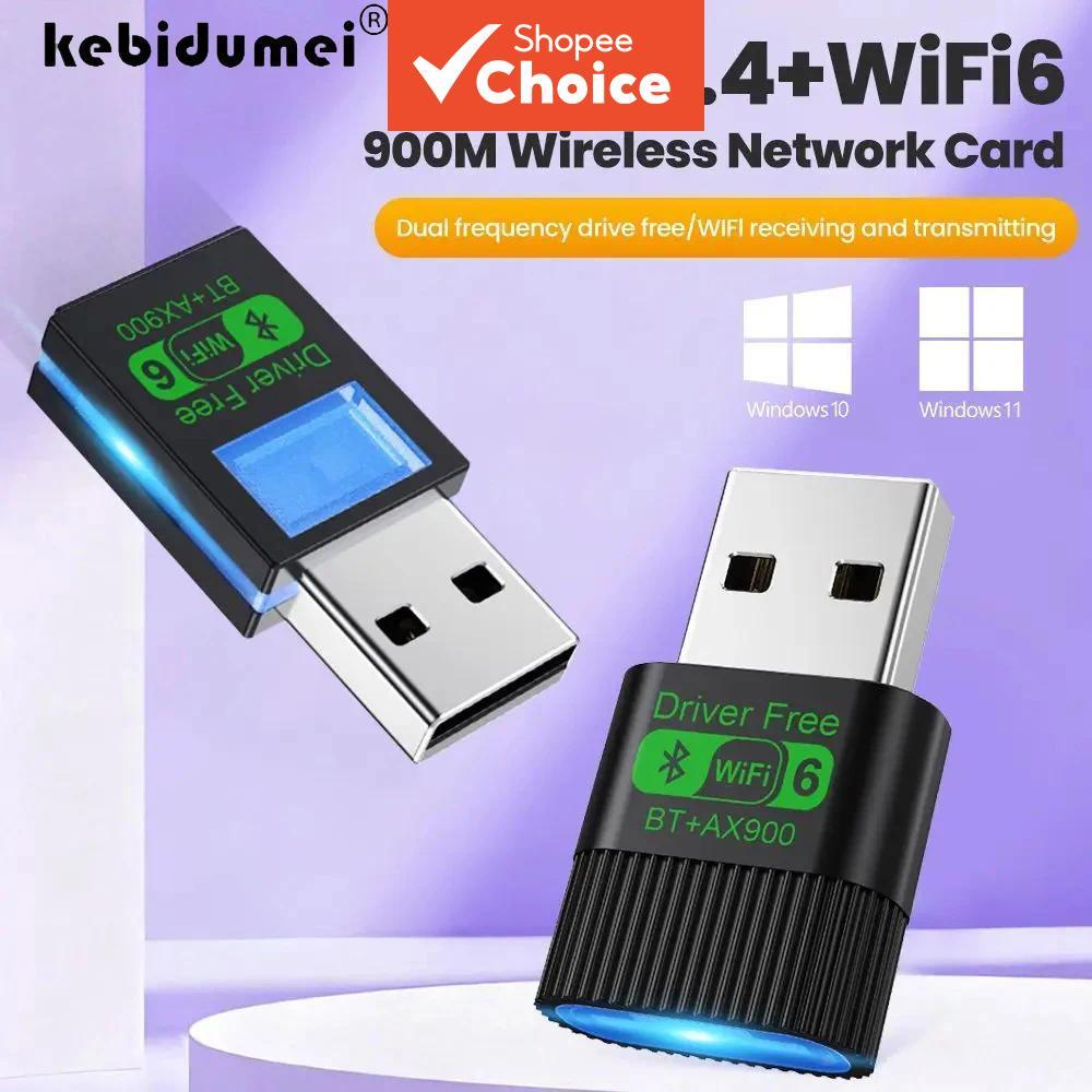 Adaptador USB WiFi 6 AX900 Bluetooth 5.4 Banda Dupla 2.4G&5GHz USB Rede Wireless Driver Livre Para Win10/11