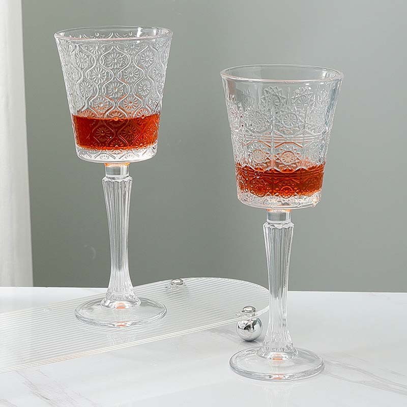 Retro listras verticais copo de vinho tinto taça europeia casa champanhe copo de vinho de alto valor copo de vinho de fr