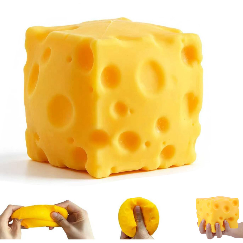 Brinquedo Anti-stress de Queijo, Brinquedos Fidget Macios, Decoração de Mesa Super Fofa com Tema de Queijo, Presente de