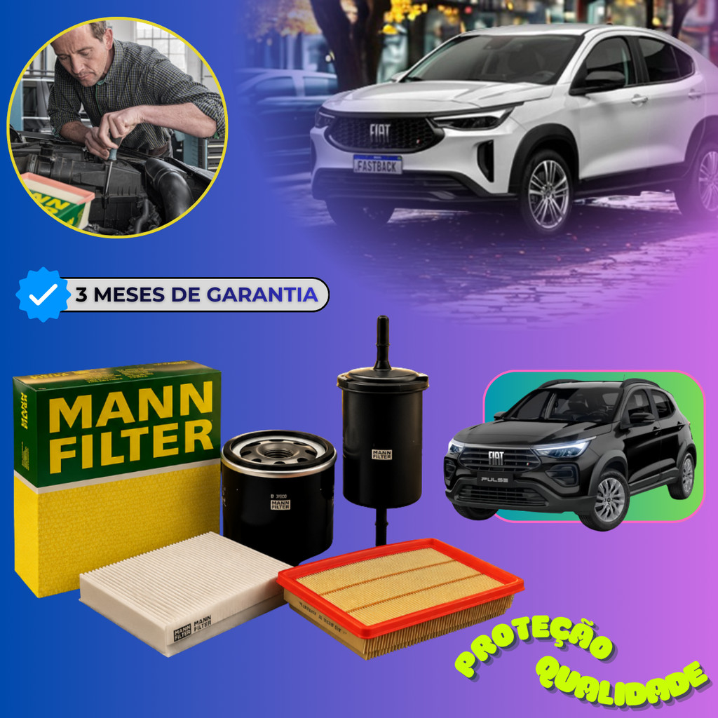 Imagem Kit Filtro Revisão Pulse Fastback 1.0 12v Turbo 200 flex Mann