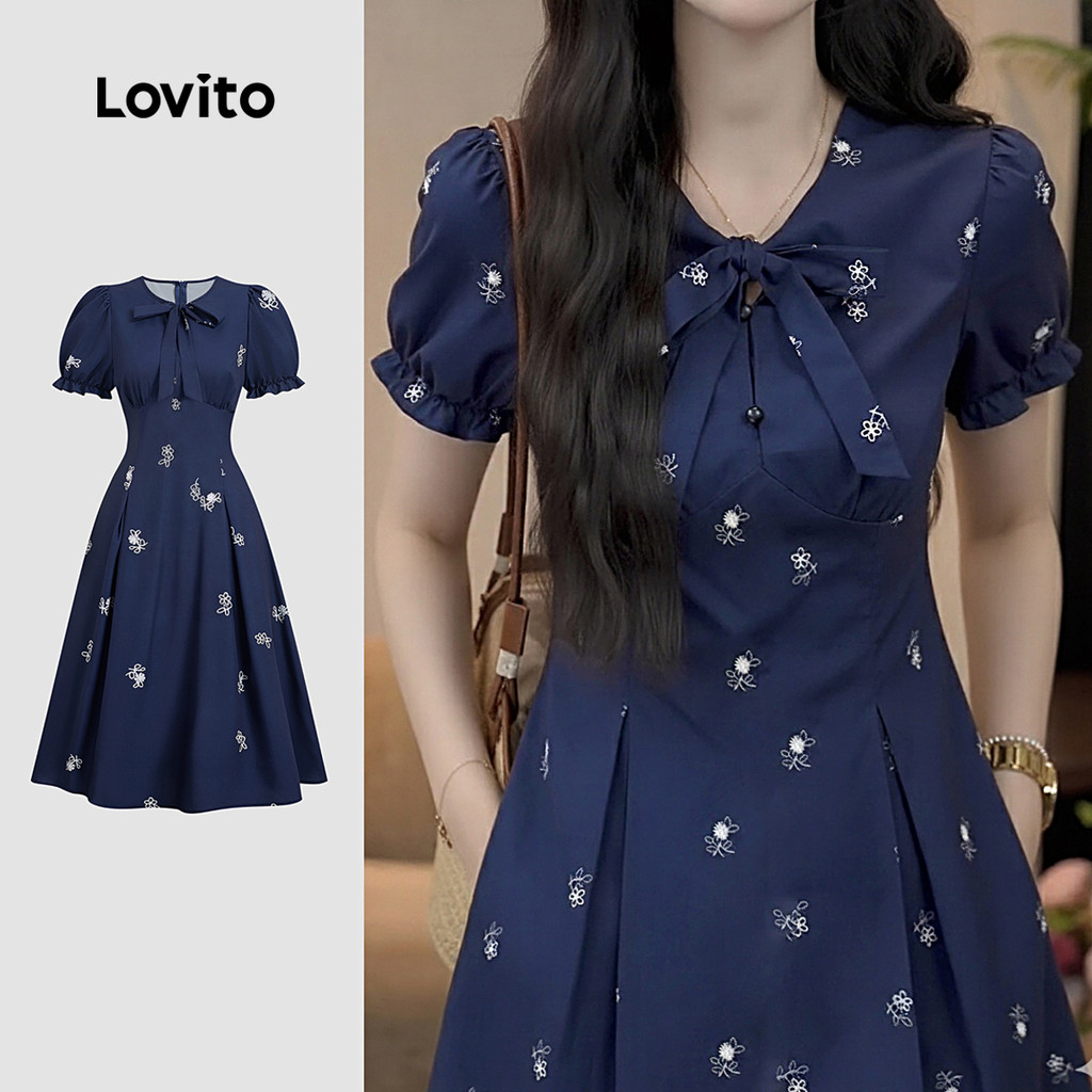 Lovito Elegante Vestido Primavera/verão para Mulheres L164LD179