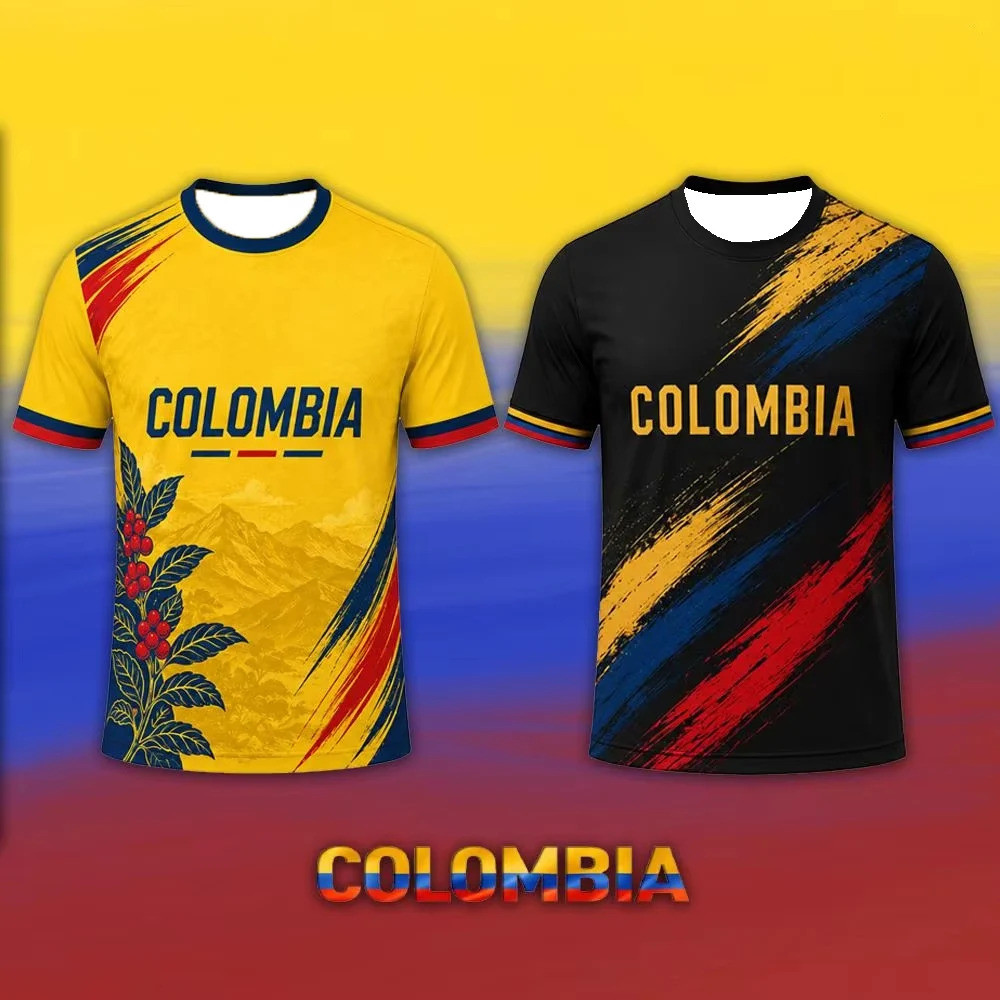Camisa De Futebol Da Seleção Nacional Colômbia Masculina , Camiseta De Treinamento Respirável De Secagem Rápida Para Fãs