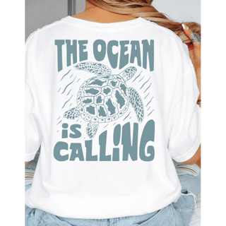 Camiseta Feminina Tartaruga Ocean is Calling Tumblr Surf Skate Verão em Oferta na Shopee