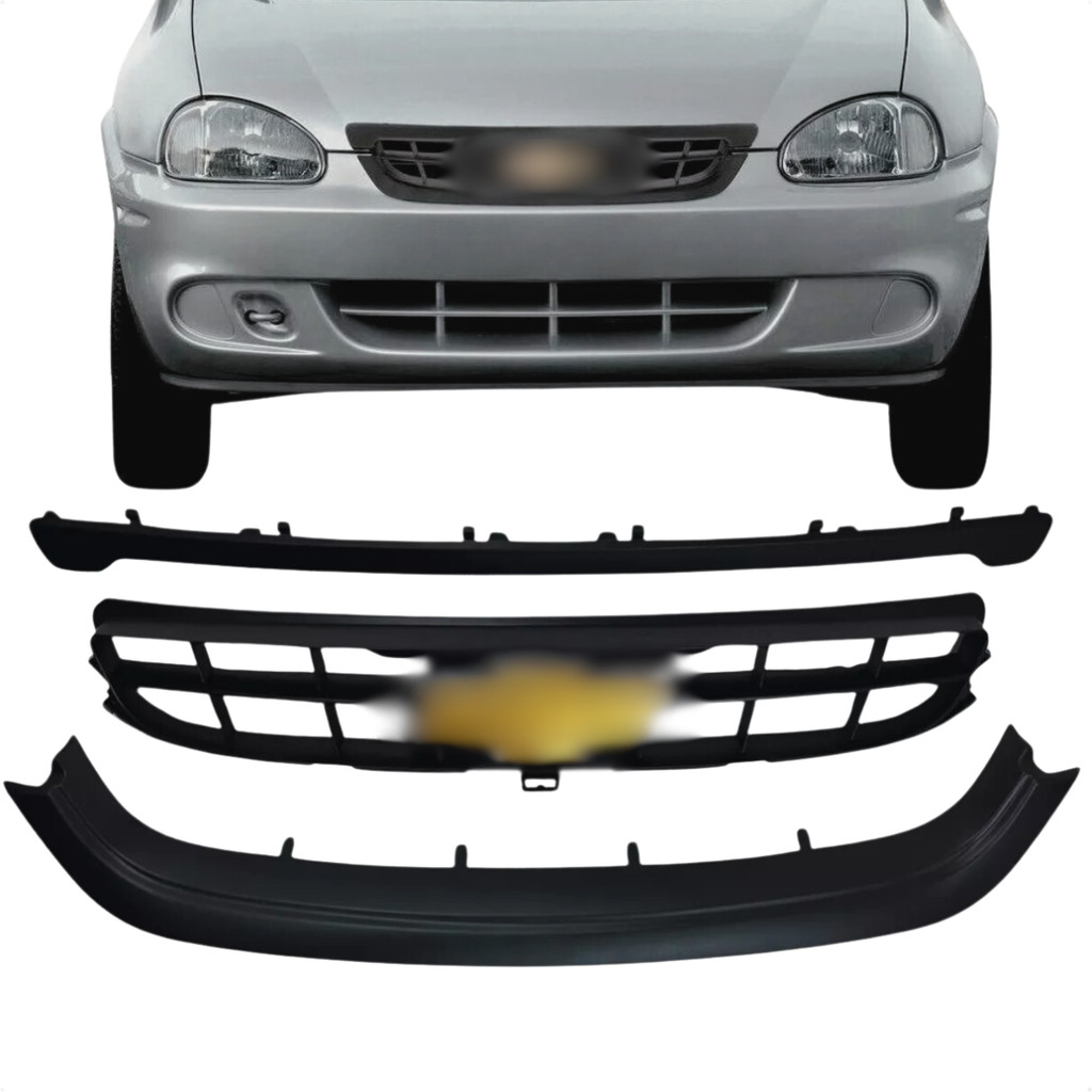Grade Radiador Frontal Corsa Sedan Classic 2008 2009 2010 C/ Emblema 3 Pçs