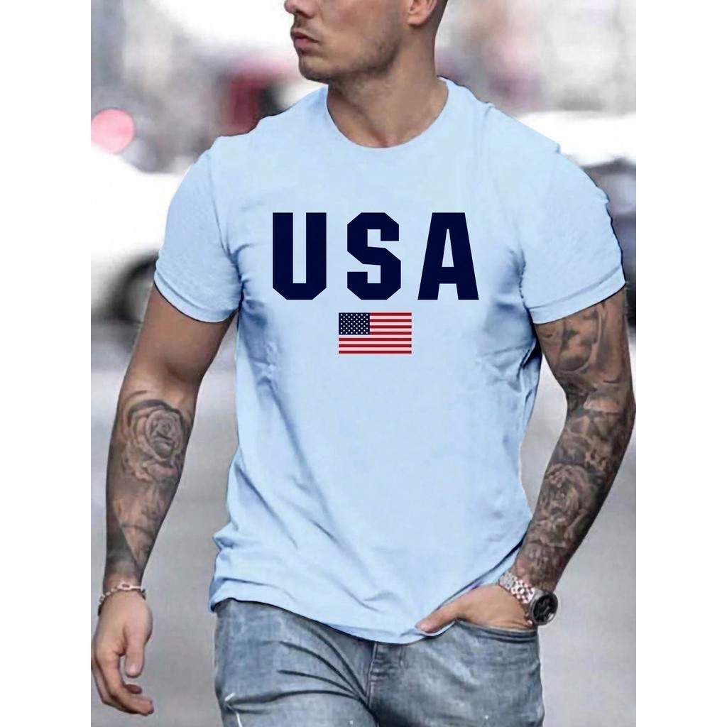Camiseta Camisa 30.1 Premium Masculina Com Estampa De Letras USA Lançamento  Basica Casual Envio Imediato