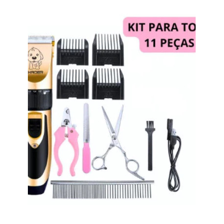 Kit 11 Maquina De Tosa Profissional Pet Cães Gato Sem Fio - Ideal Para Retoques e Acabamentos Em Cães e Gatos-ANG em Oferta na Shopee