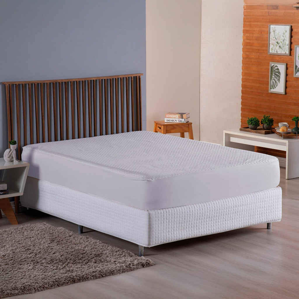 Protetor Colchão Casal Impermeável Liso Toque Macio Luxo