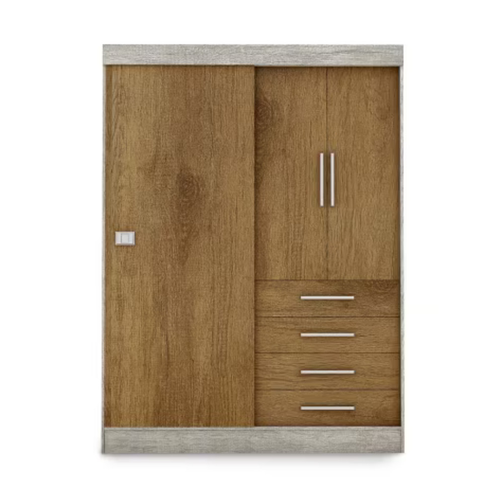 Modulo Ja Georgia Guarda-roupa Avelã/Jequitibá em Oferta na Shopee