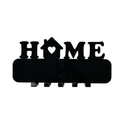Porta Chaves para Parede Decoração em Acrilico Preto Brilhante Pegou Tudo Home Familia