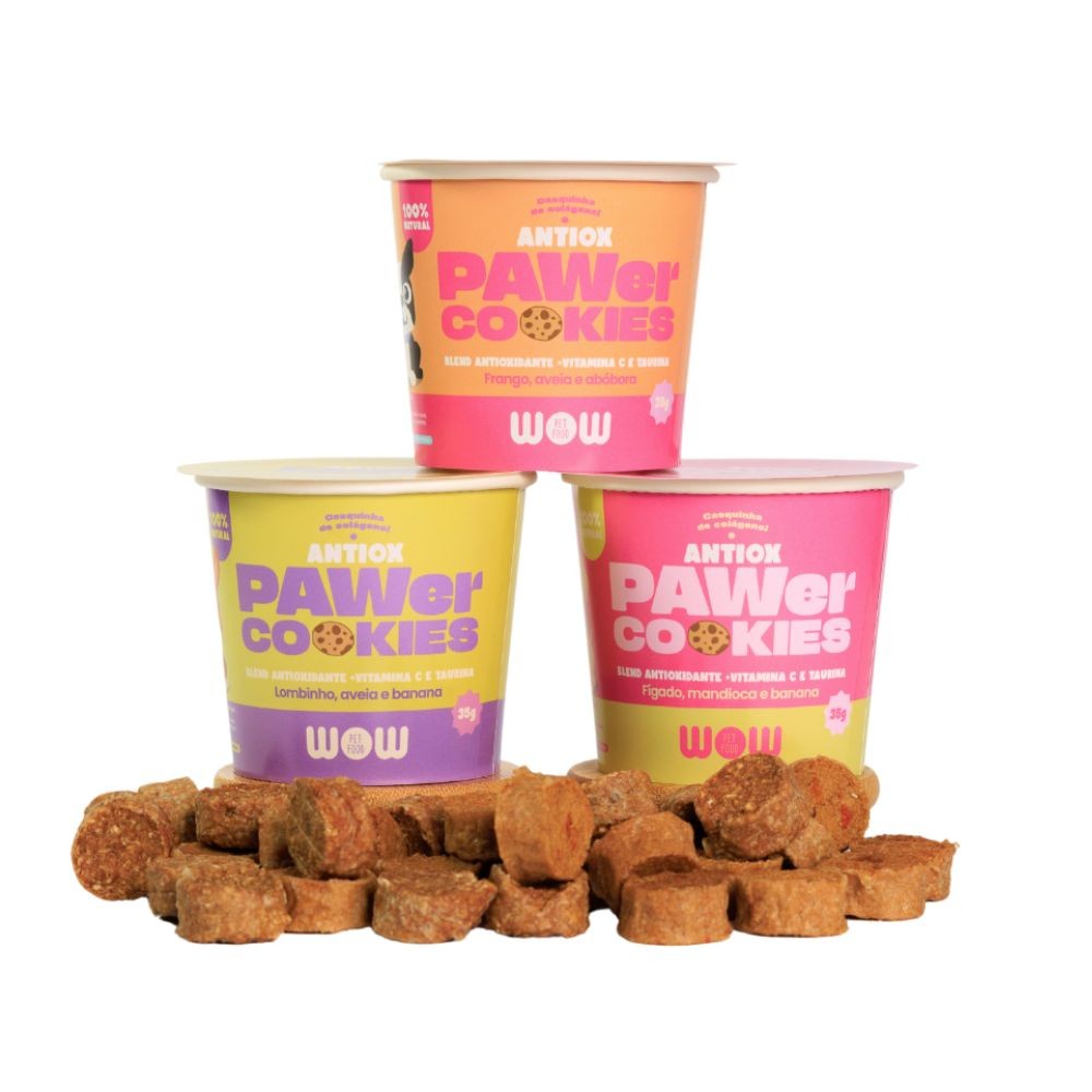 Pawer Cookies de Fígado Bovino Petisco para Cães 35gr - Wow