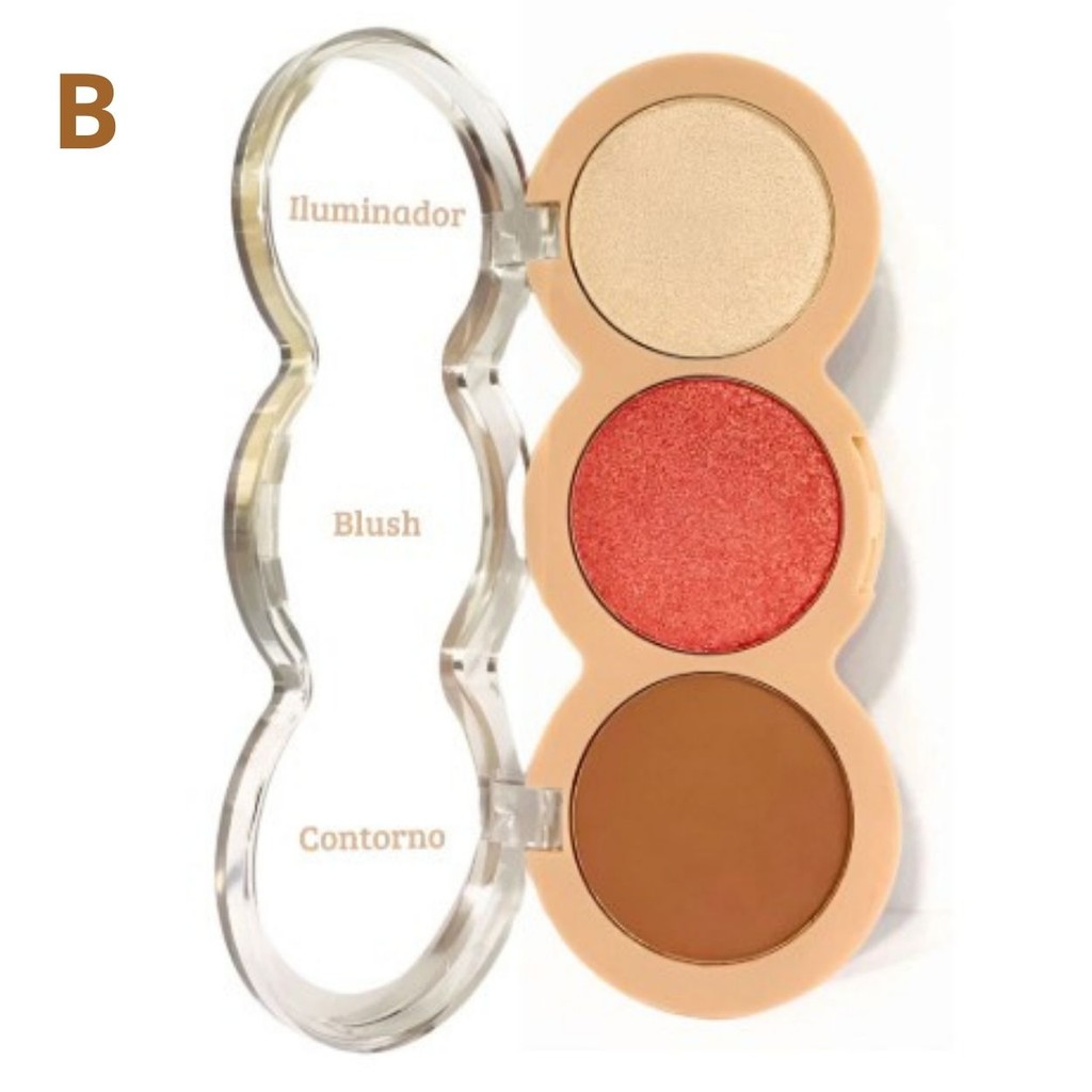 Paleta Trio Contorno Blush Iluminador B133B - Belle Angel
