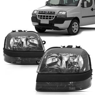 Par Farol Doblo 2002 2003 2004 2005 2006 2007 2008 2009 Foco Duplo Máscara Negra Com Auxiliar em Oferta na Shopee