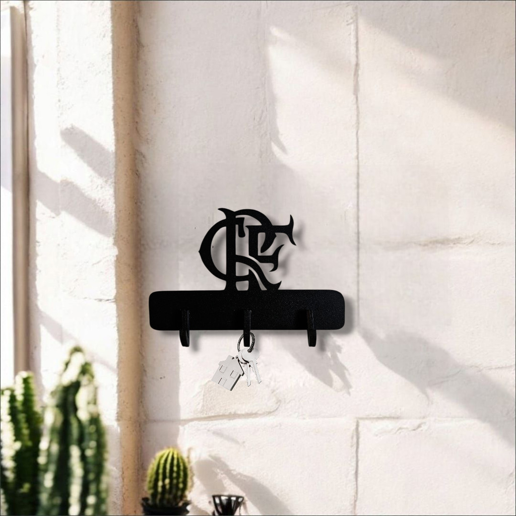 Porta Chaves De Parede Flamengo Decorativo Suporte 16x10 Cm Casa Chave Presente Apartamento Escritorio Brinde Enfeite — imagem 2 de 2