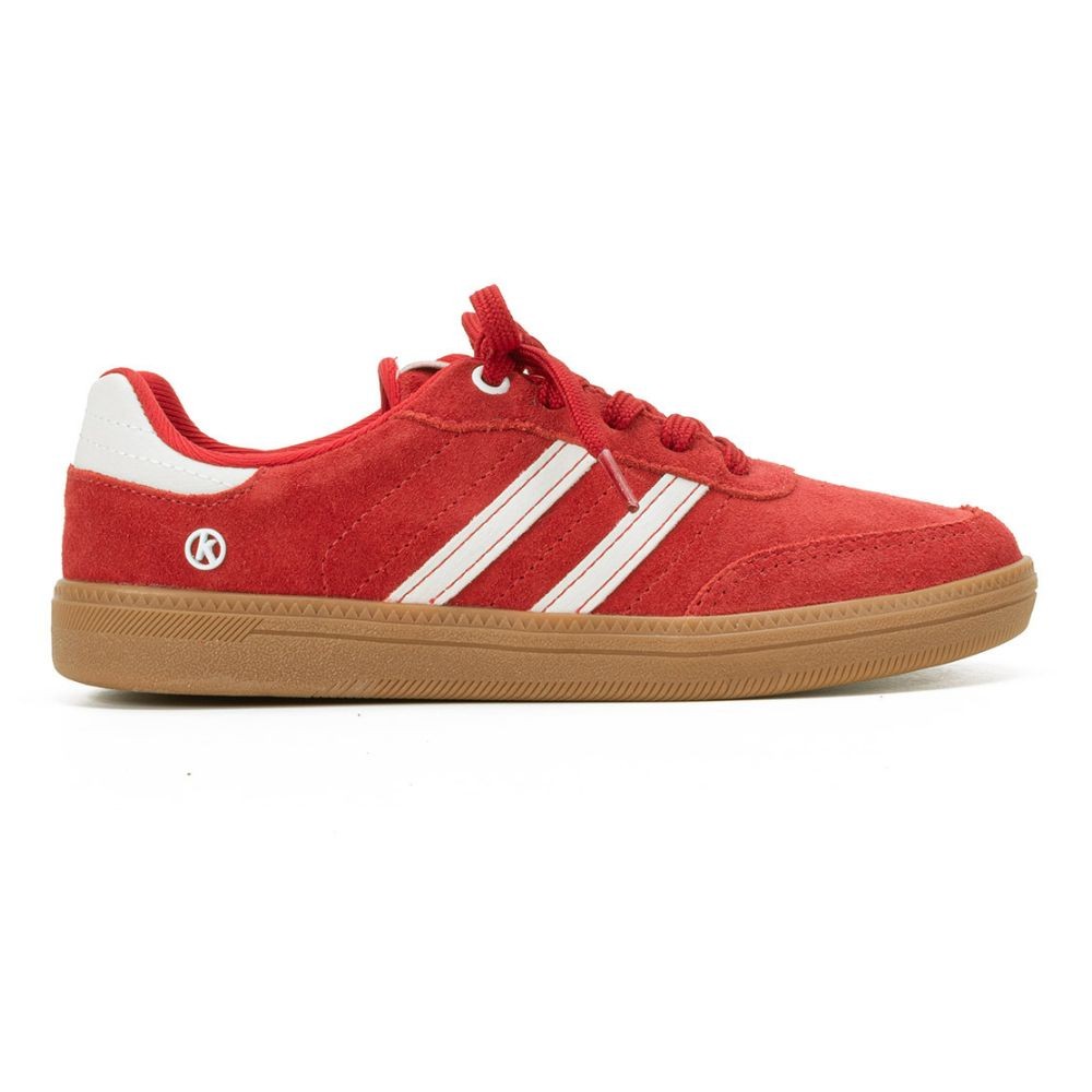 tenis feminino kolosh urban em couro vermelho