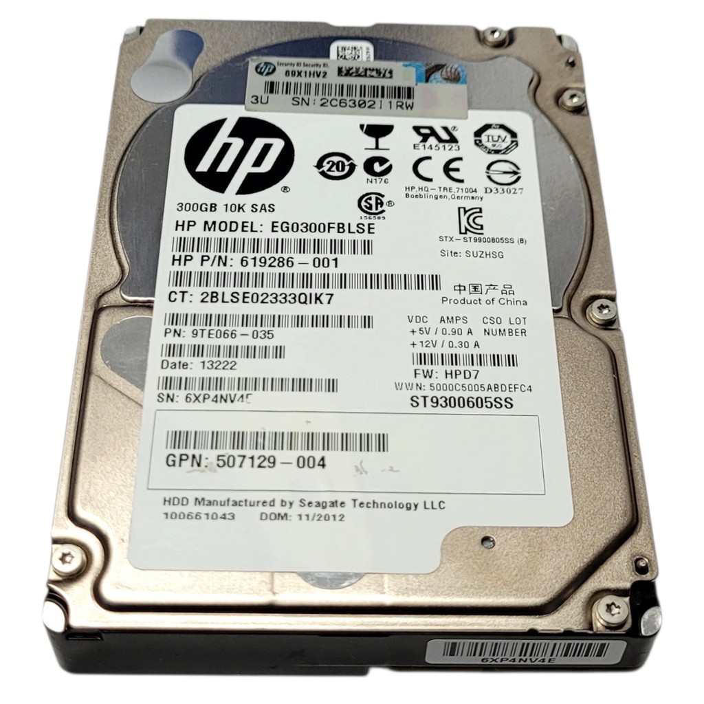 Hd Hp 300gb Sas 6g 10k Sff 2.5 Eg0300fblse 619286001 G6 G7