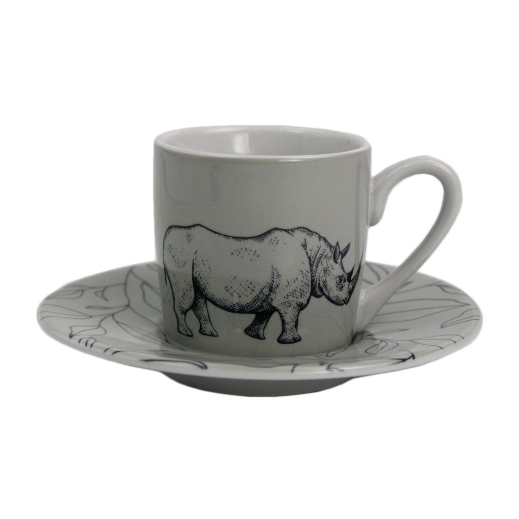 Jogo Xícaras E Pires Em Porcelana Com 80ml Café Expresso Chá Cappuccino 6 Peças Café Da Manhã