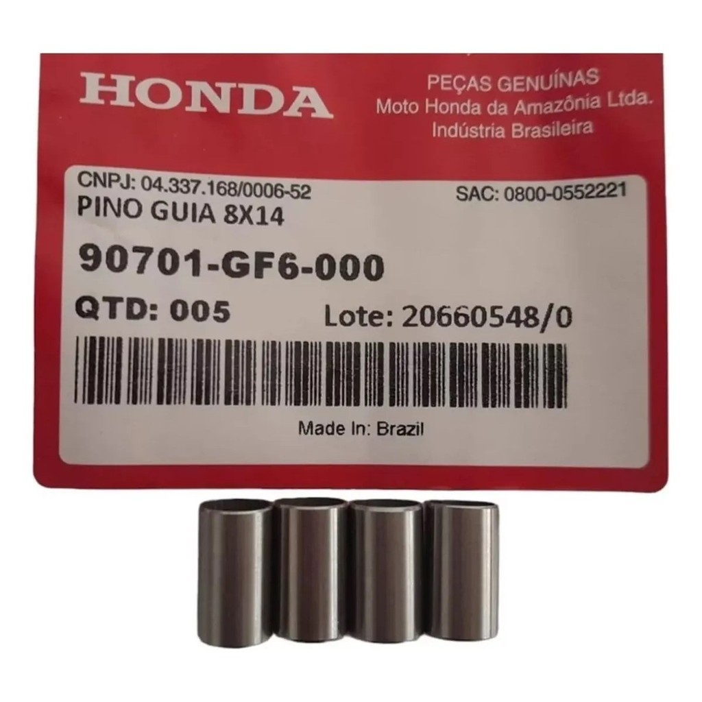 4 Pino Guia Cabeçote Dream 100 93 Á 97 8x14 Original Honda