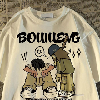 Camisa Camiseta Americana Retro Cartoon Puro Algodão Puro Camiseta de Manga Masculina e Feminina Envio Já em Oferta na Shopee