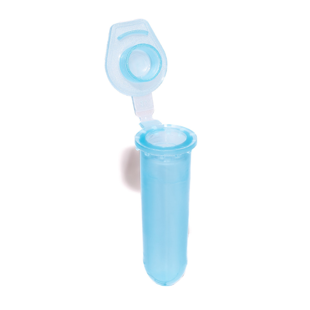 Microtubo 0,5ml Interno 1,5ml Ext Azul Fundo Redondo 1000 Unidades