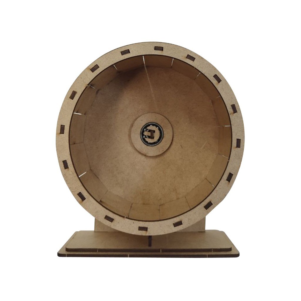 Rodinha 20cm Brinquedo Para Hamster Roedores Madeira Silenciosa