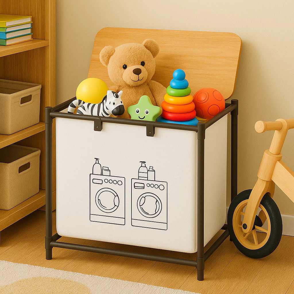 Cesto Organizador de Roupa Multiuso Grande Dobrável Lavanderia Roupa suja Baú brinquedos