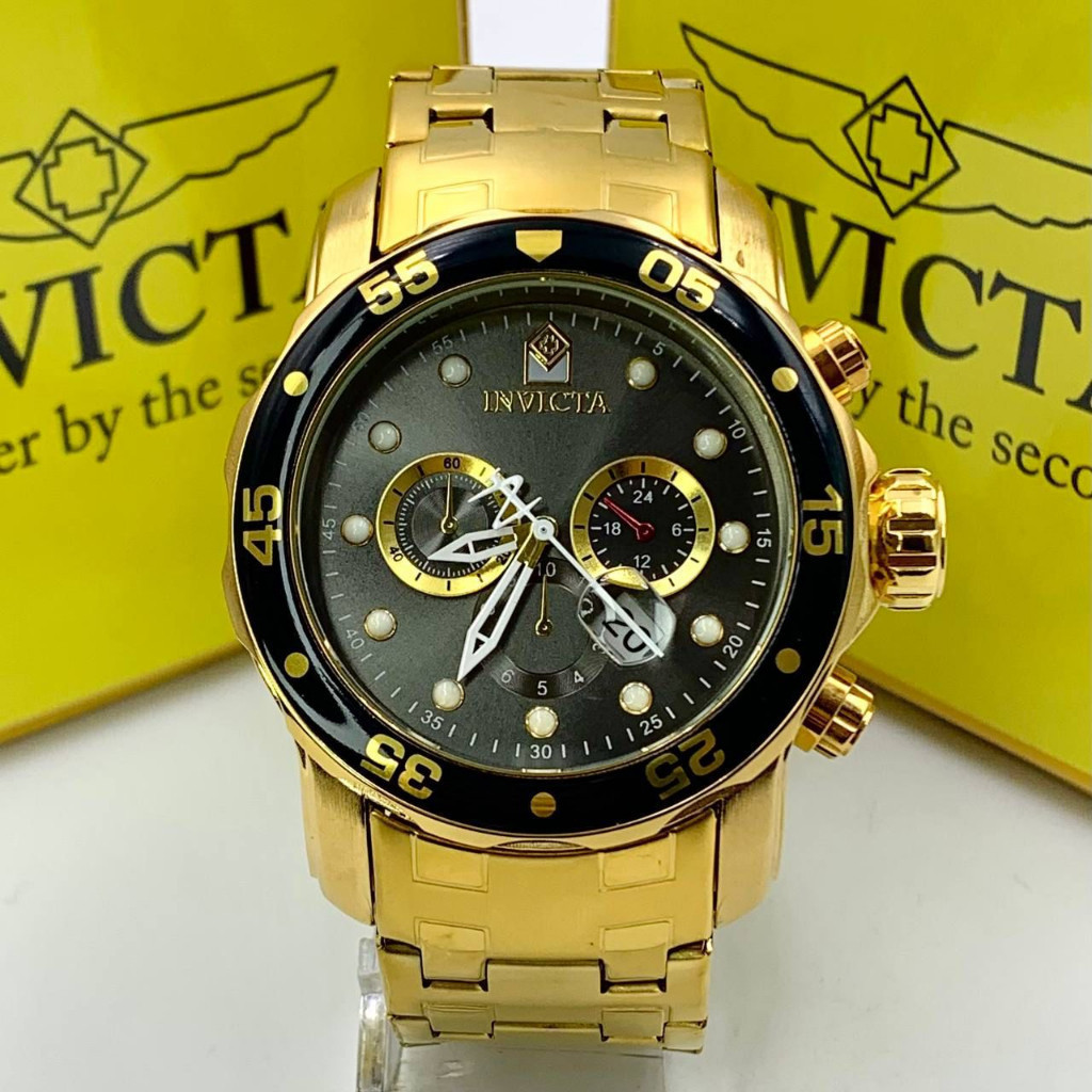 Relógio Invicta Lançamento Pro Driver  relógio elegante grande Folheado a ouro RESISTENTE Luxo, com caixa