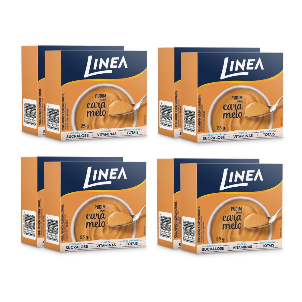 Kit 8 Pudins em Pó Linea Sabor Caramelo de 25g em Oferta na Shopee