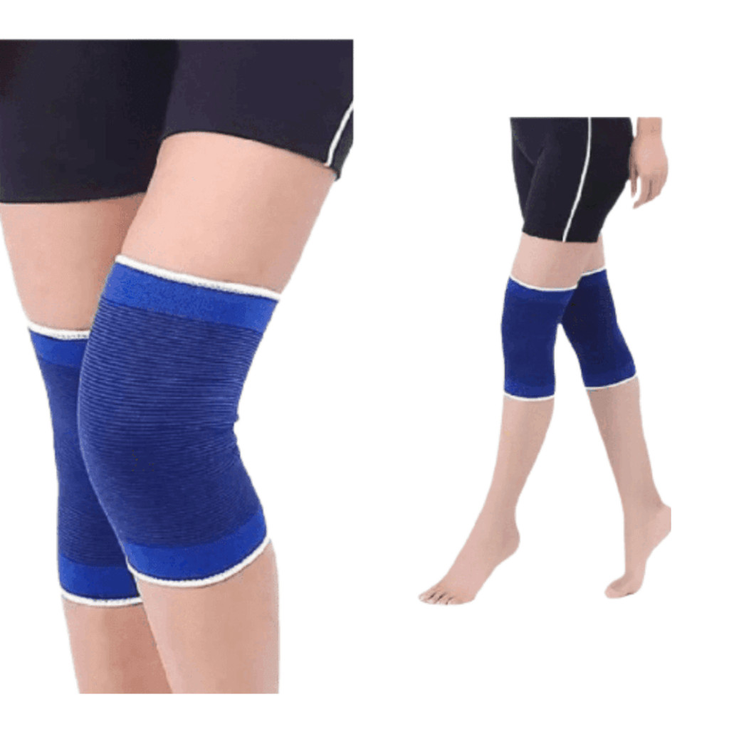 Par de joelheira elástica anatômica para compressão em Oferta na Shopee