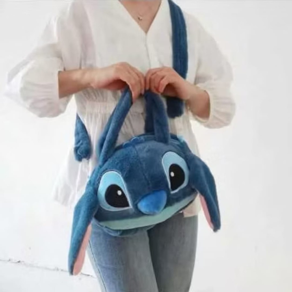 Mochila de Pelúcia Saco Stitch Disney – Bolsa Infantil Azul Infantil com Design Plush Blackfriday*