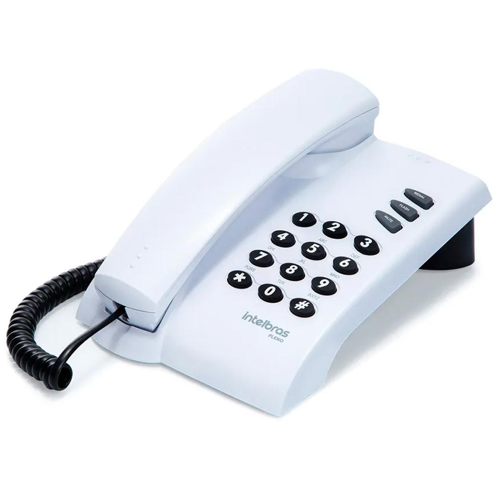 Telefone Fixo com Fio Intelbras Pleno Sem Chave Cinza