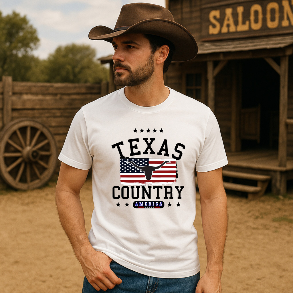 Camiseta Masculina Algodão Personalizada Texas Country