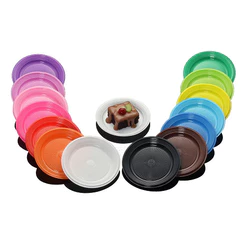 10 Pratos Descartáveis Rasos 15cm Trik Trik Coloridos Festa Aniversário Churrasco Várias Cores