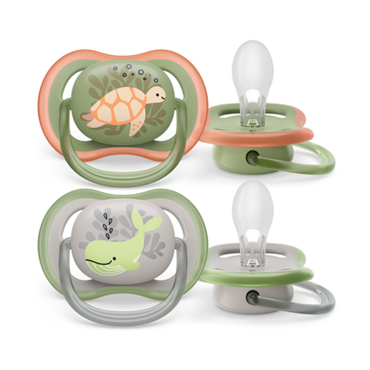 Chupeta Dupla Ultra Air Animais Cinza e Verde 6-18M Avent