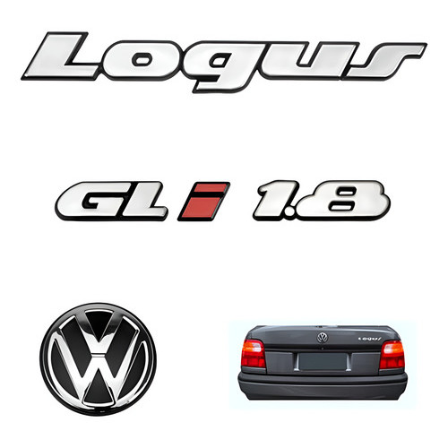Kit Emblema Logus + Gl + I + Logo Vw Mala E Grade
