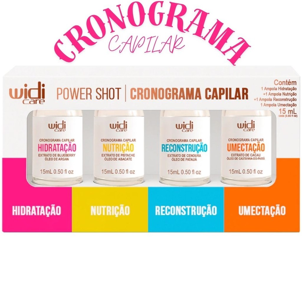 Cronograma Widi Care Power Shot 60ml - HIDRATAÇÃO/NUTRIÇÃO/RECONSTRUÇÃO/UMECTAÇÃO